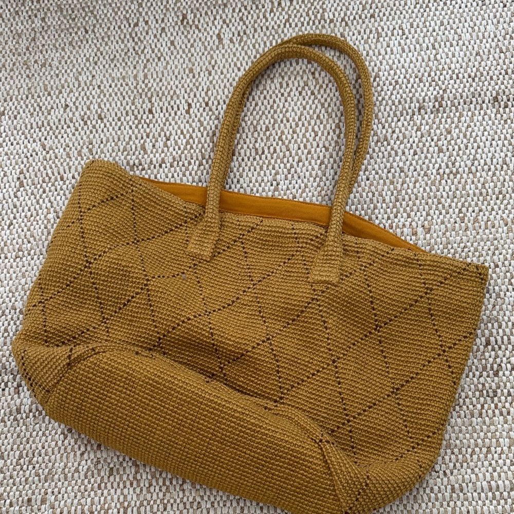 J. Jill Mustard Quilted Tote